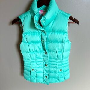 Lilly Pulitzer Turquoise Green Puffer Vest